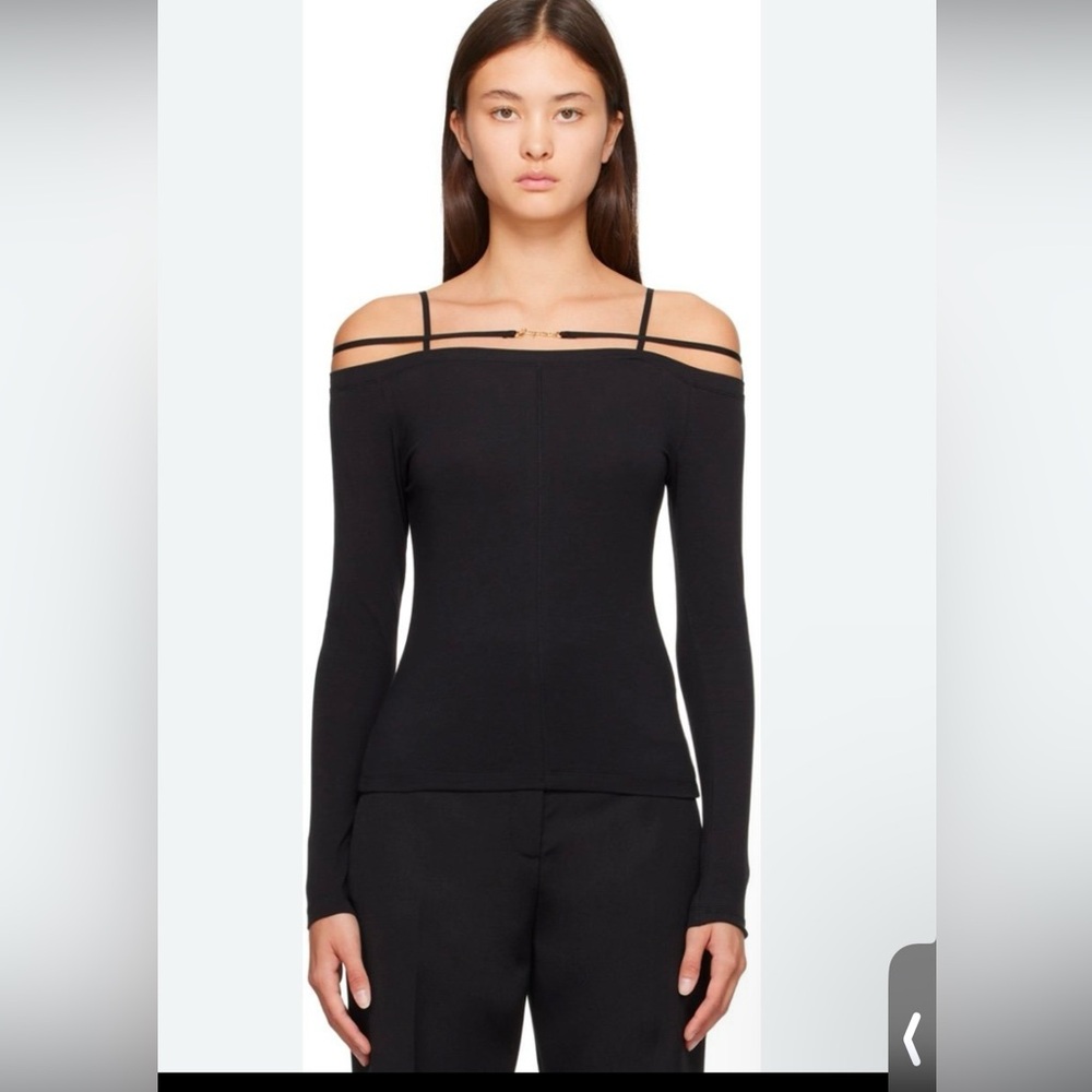 Jacquemus Black Le Papier off shoulder top